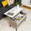 Angle. Costway - 31.5''  Lift Top CoffeeTable ModernTable W/ Hidden Compartment&Wood Legs For Home Grey - Grey.