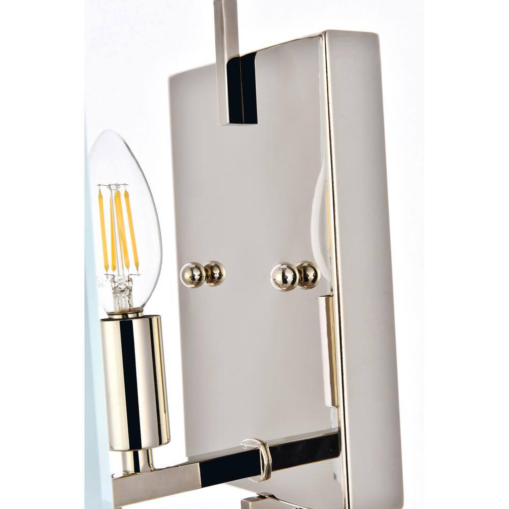 Back. Urban Classic - Monaco 1 light Golden Iron Wall Sconce Glass Crystal - Polished Nickel.