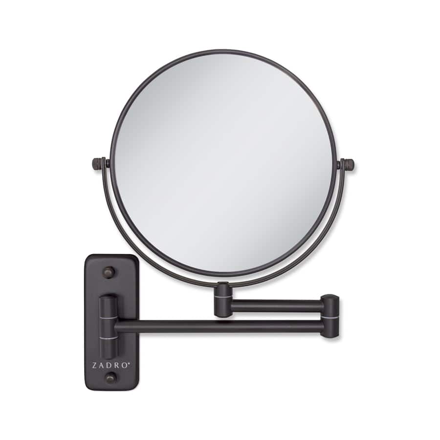 Front. Zadro - Wall Mounted Makeup Mirror with 8X/1X Magnifications & Extendable Arm - Oil Rubbed Bronze.