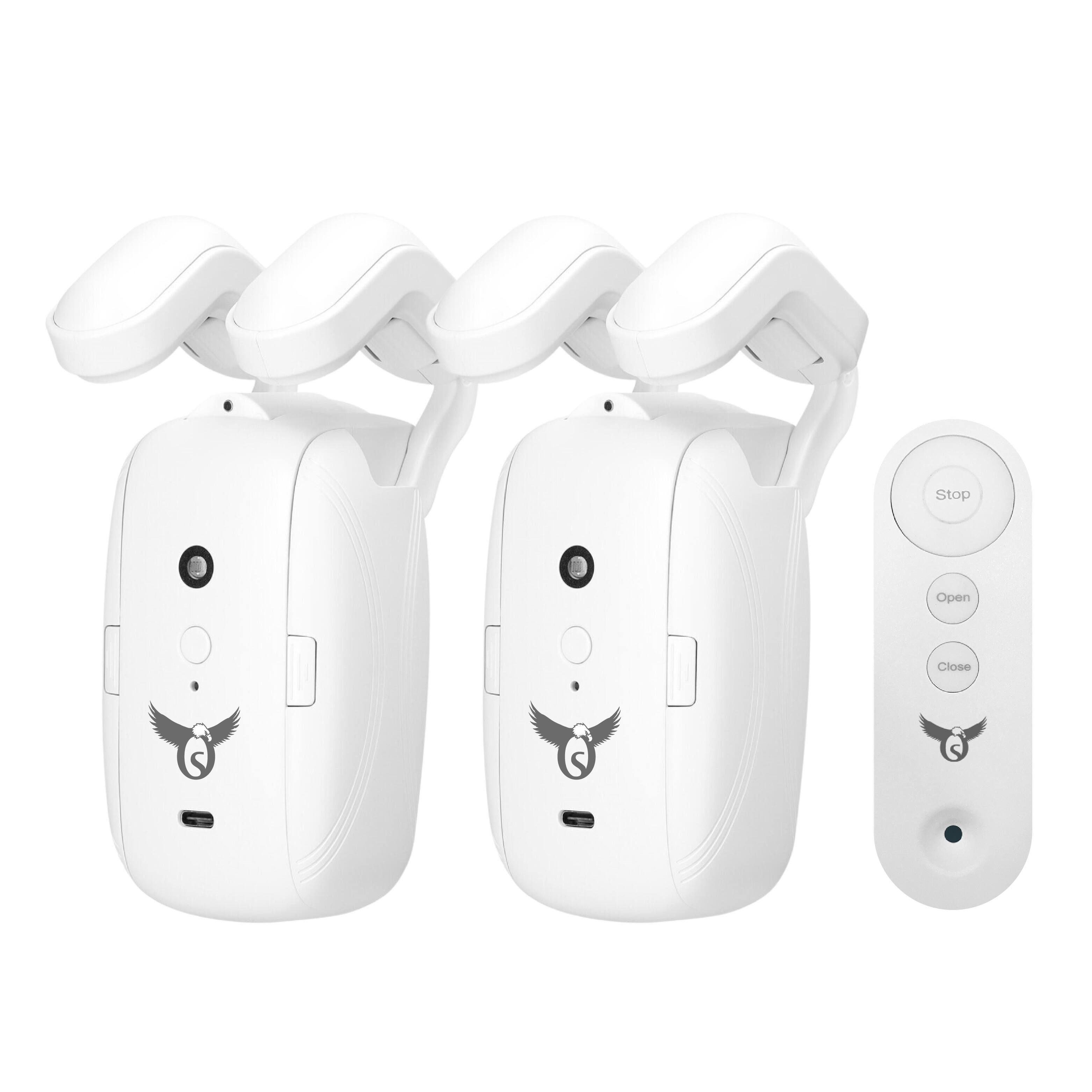 Osprey - Smart Curtain Opener, 3in1: Roman Rod+ T-Track+ U-Rail, Remote Control, Double Side Opening