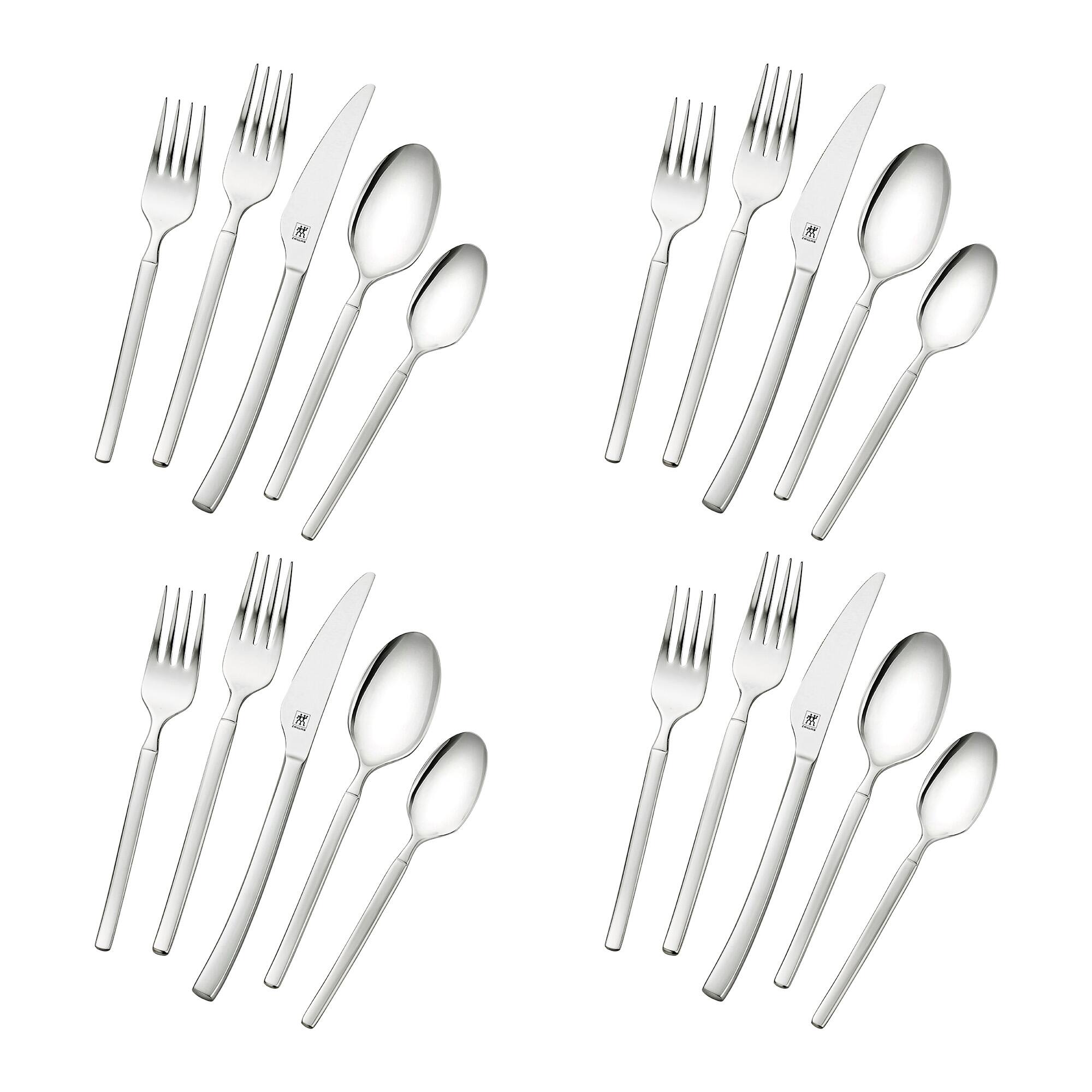 Alt View 4. ZWILLING - ZWILLING Opus 20-Piece 18/10 Stainless Steel Flatware Set, Silver - Stainless Steel.