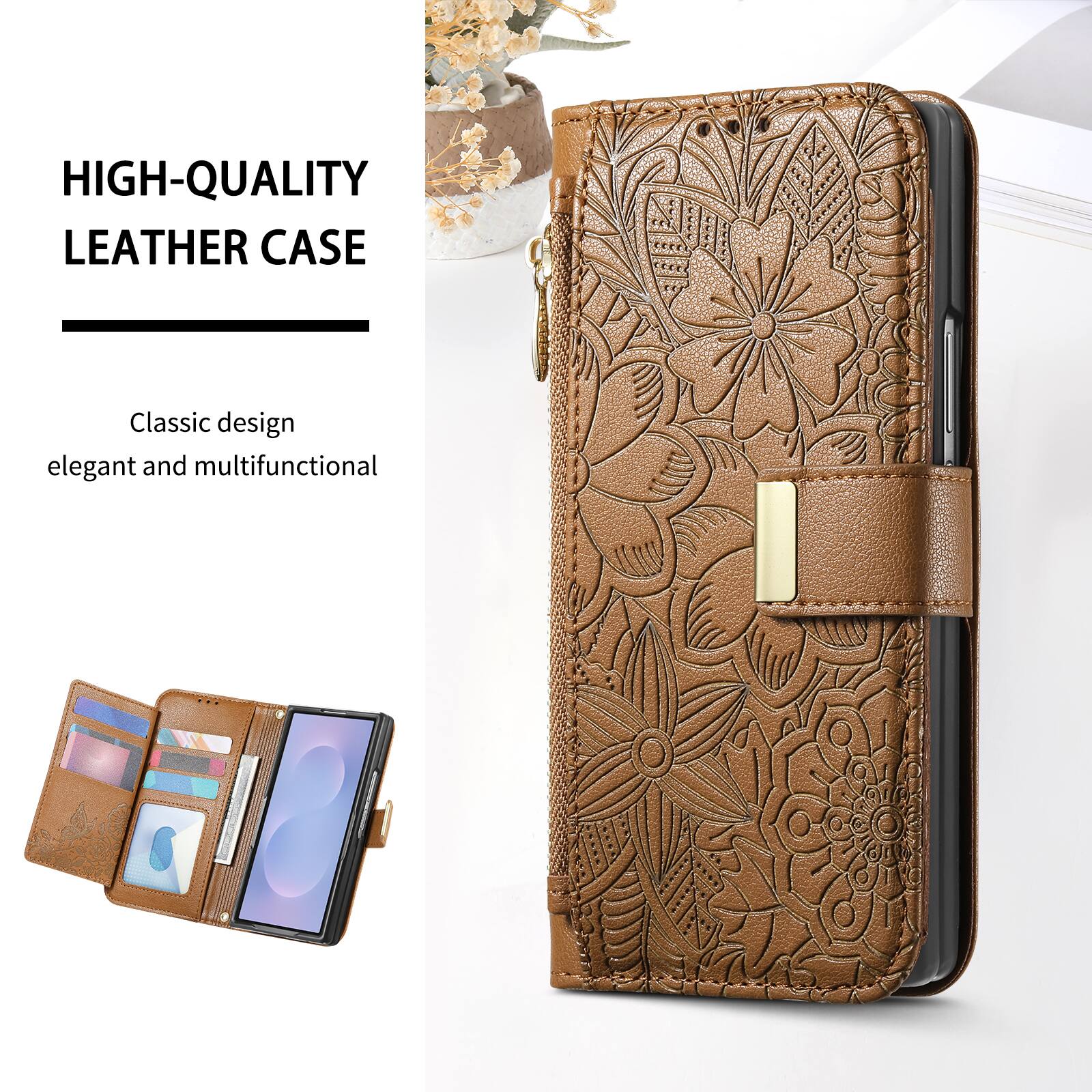 HIGH-QUALITY LEATHER CASE

Classic design elegant and multifunctional
