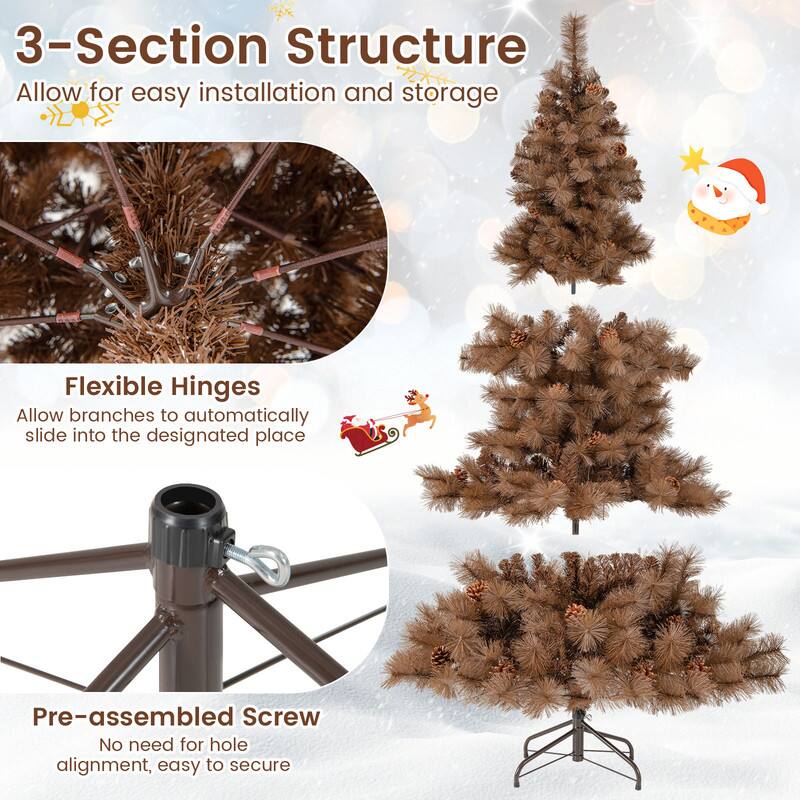 3-Section Structure  
Allow for easy installation and storage

Flexible Hinges  
Allow branches to automatically slide into the designated place

Pre-assembled Screw  
No need for hole alignment, easy to secure