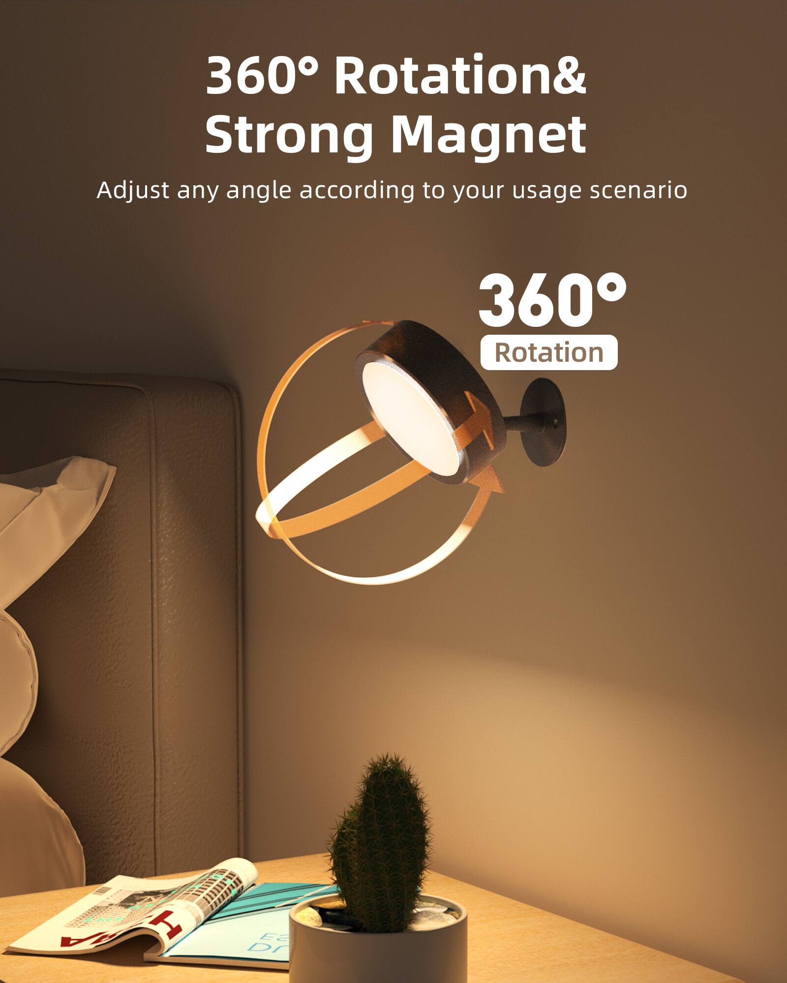 360° Rotation & Strong Magnet  
Adjust any angle according to your usage scenario