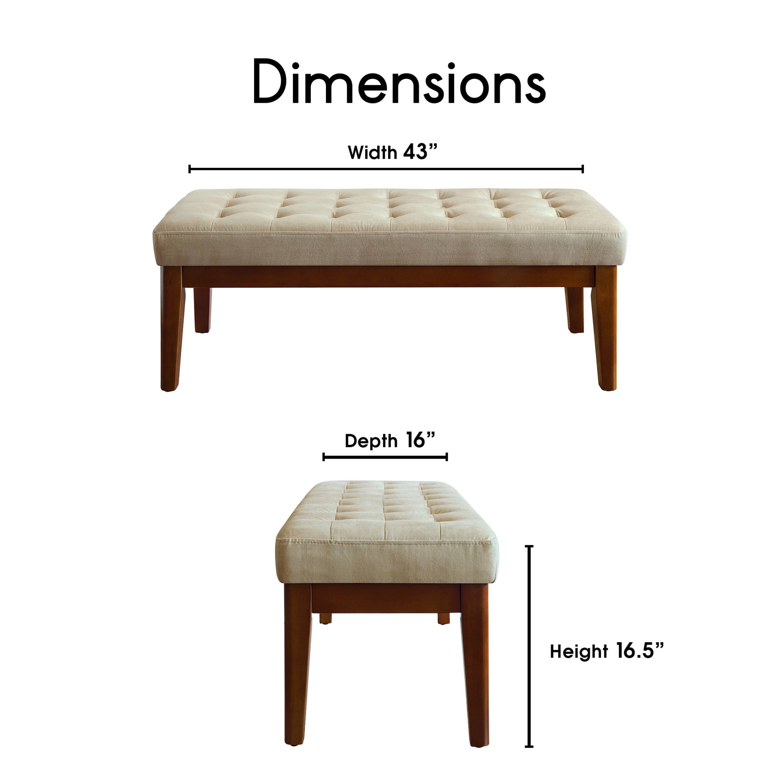 Angle. Elle Decor - Mid-Century Claire Bench - Truffle Gray.