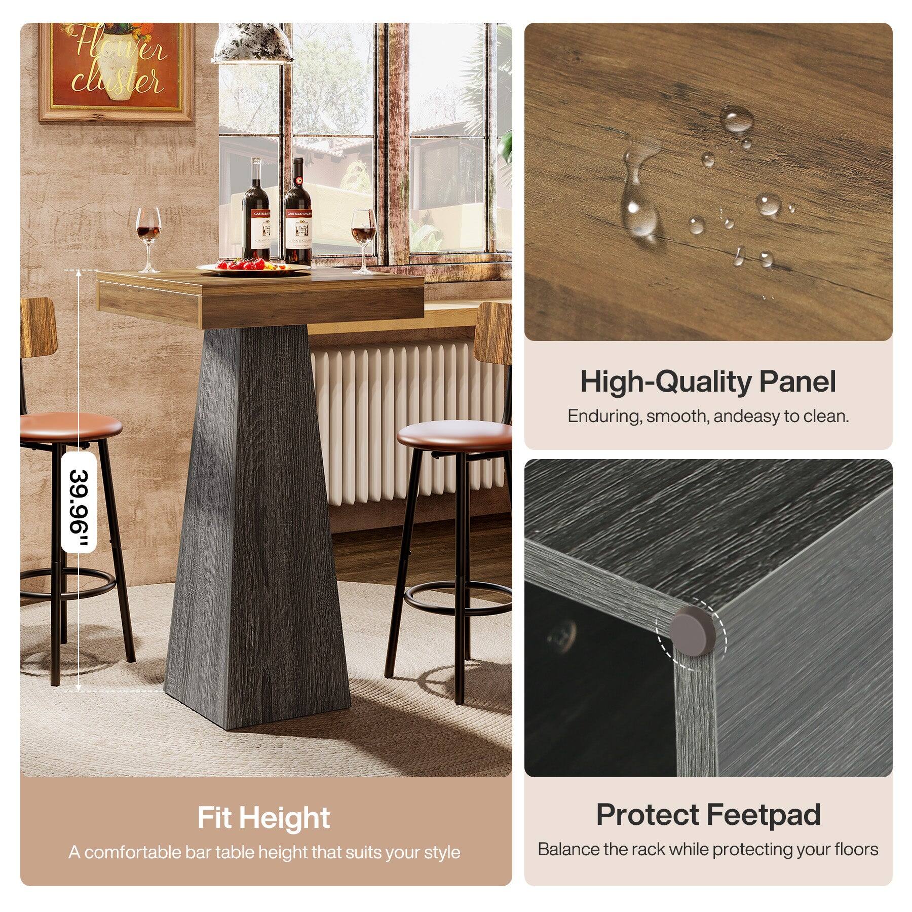 Tribesigns Bar Table with Engineered Wood Construction and Square Top ...