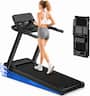 ROBORE - P8 Portable Folding Treadmill for Home Office, 15% Incline, 8.7 MPH 2.5HP Quiet Motor, Heart Rate, Double Deck, 300 LBS - Black