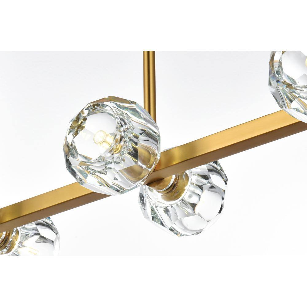 Alt View 4. Elegant Lighting - Eren 31 inch Pendant Light in Satin Gold - Satin Gold.