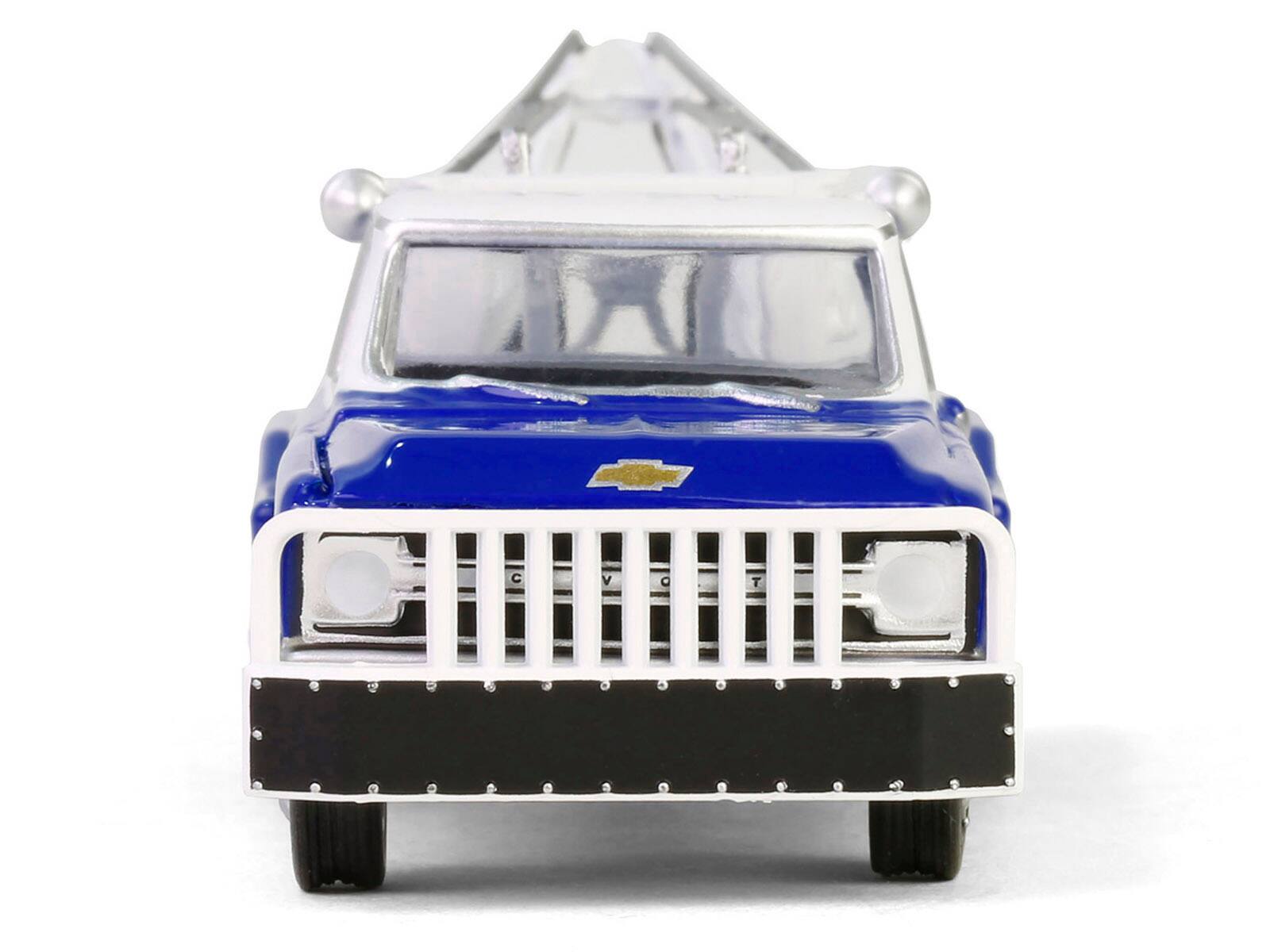 Back. Greenlight - 1969 Chevrolet C30 Dually Wrecker Tow Truck "Yenko" Blue with White Top "Dually Drivers" Series 15 1/64 - Blue with White Top.