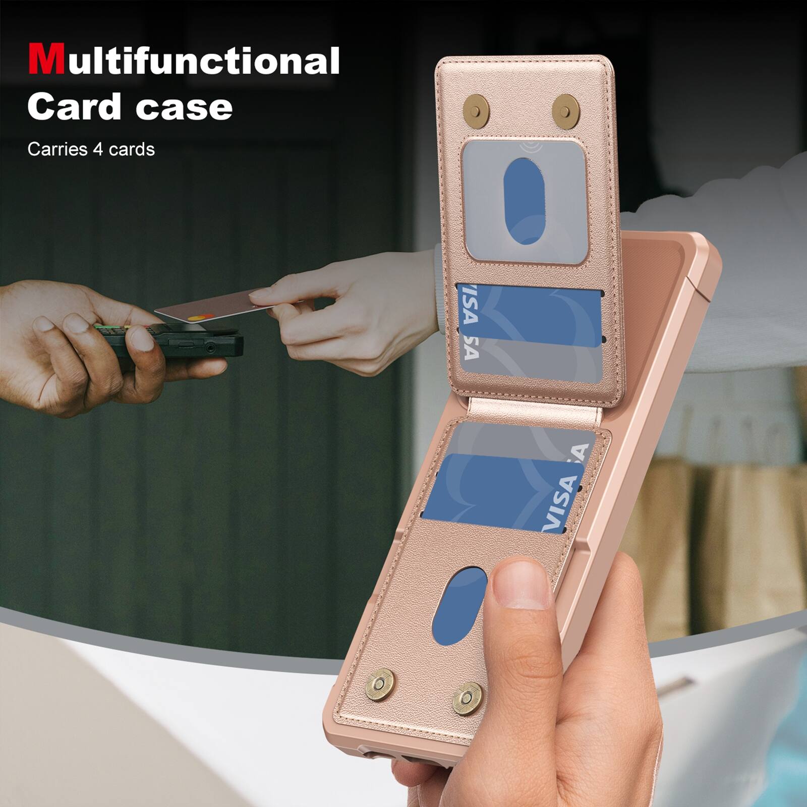 Multifunctional Card case  
Carries 4 cards