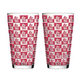 Logo Brands - Two-Pack Gridiron Stained 16oz. Pint Glass Set - Multicolor