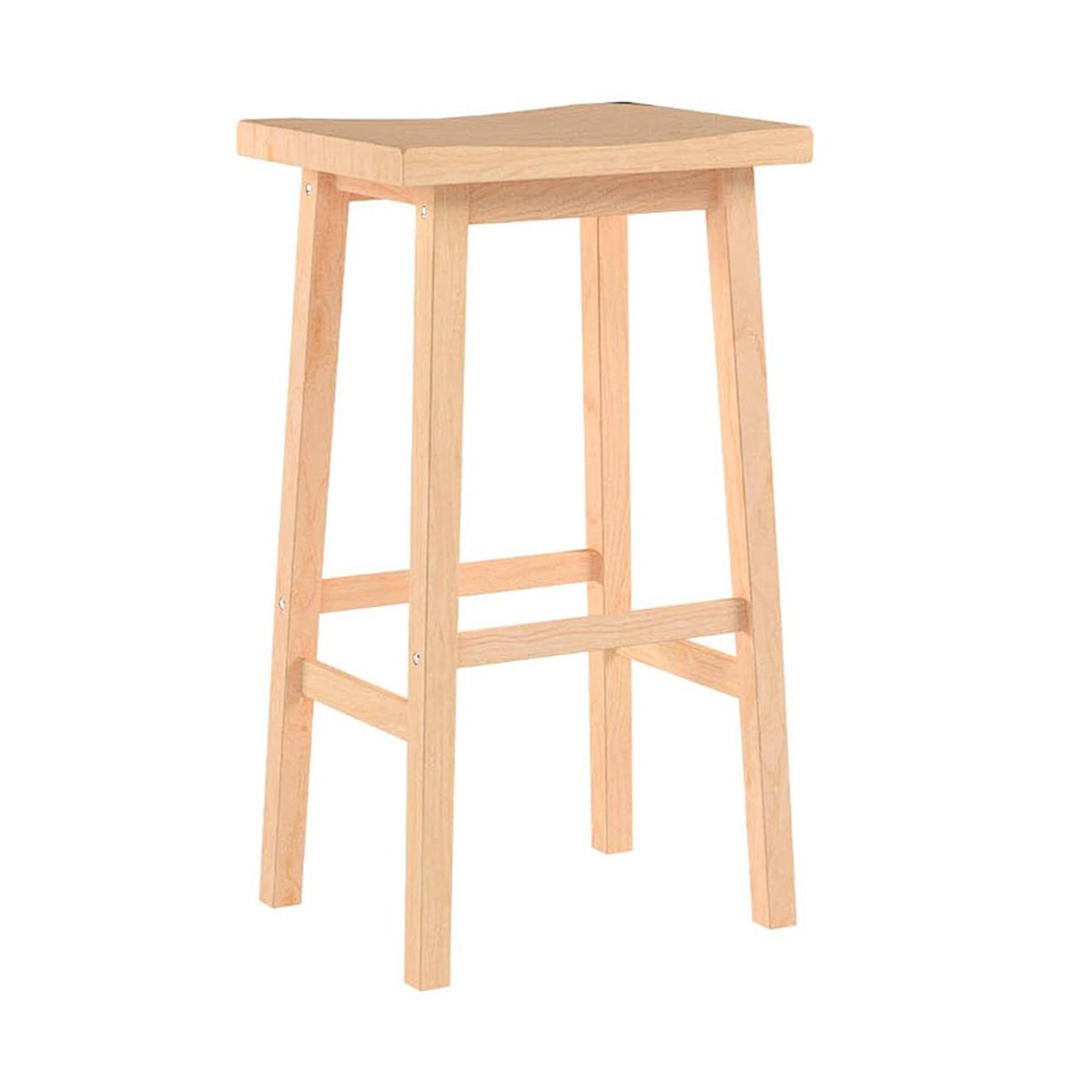 Alt View 7. PJ Wood - PJ Wood Classic 24 Inch Saddle Seat Kitchen Bar Counter Stool, Natural (2 Pack) - Natural.