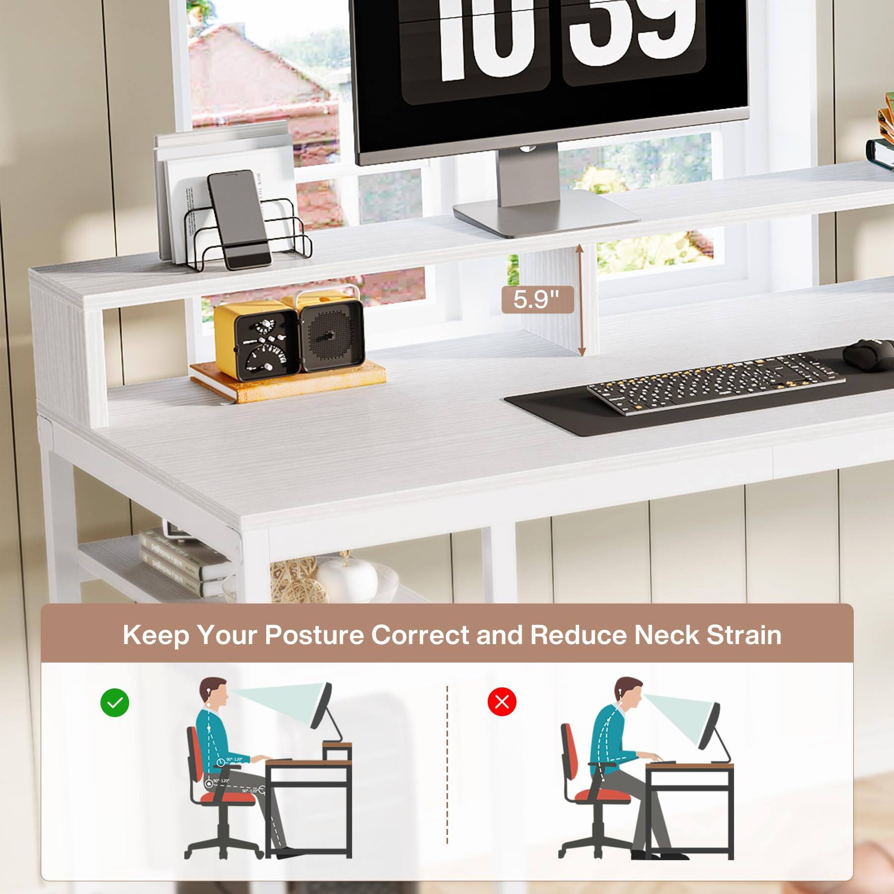 IU JJ  
5.9"  
Keep Your Posture Correct and Reduce Neck Strain