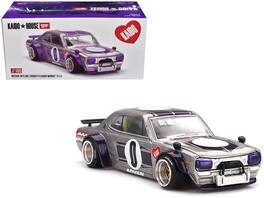 Mini GT - Nissan Skyline 2000GT-R (KPGC10) "Kaido Works V1" RHD #0 Silver Metallic w/Purple Stripes by Jun Imai "Kaido House" 1/64 - Silver Metallic with Purple