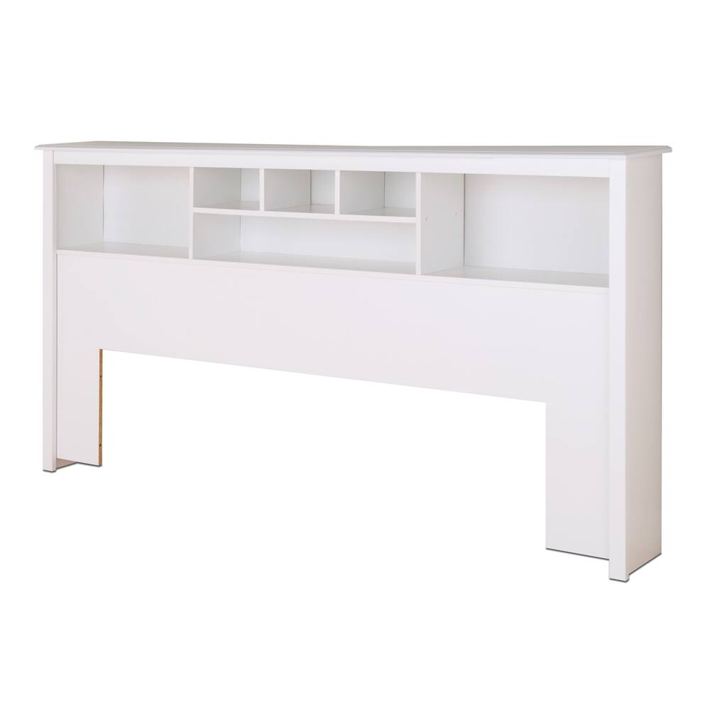 Angle. Prepac - White King Bookcase Headboard - White.