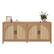 Front. Bestier - 70" Modern TV Stand for TVs up to 75", Wood Media Console with 4 Fluted Curved Doors - brown oak.