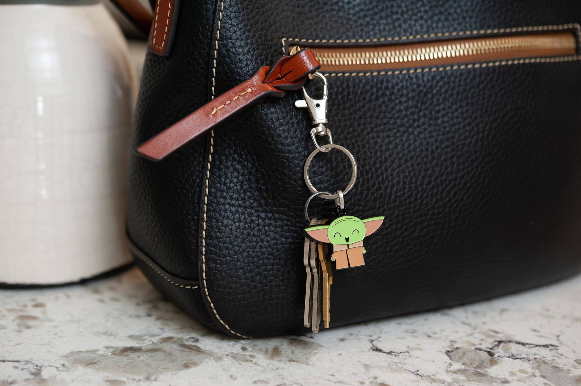 Alt View 4. SalesOne LLC - Star Wars: The Mandalorian, The Child "Baby Yoda" Happy Enamel Keychain - Green.