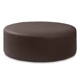 Jaxx - Candler Round Couch Oversized Giant Coffee Table Ottoman 44”, Chocolate - Faux Leather Chocolate