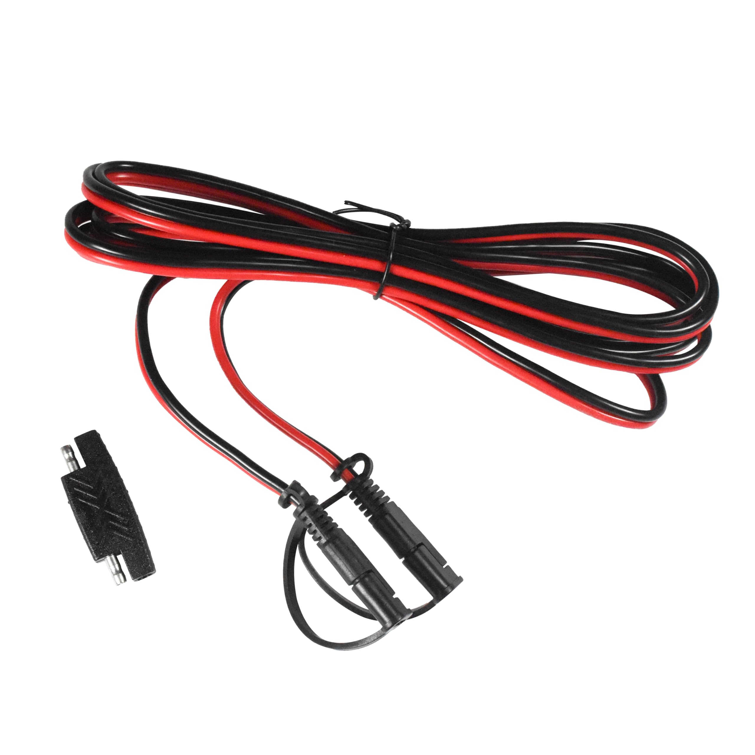 Angle. HQRP - SAE to SAE Extension Cable 16 AWG 9 ft Quick Disconnect with Polarity Reverse Adapter for Solar Charger - black.