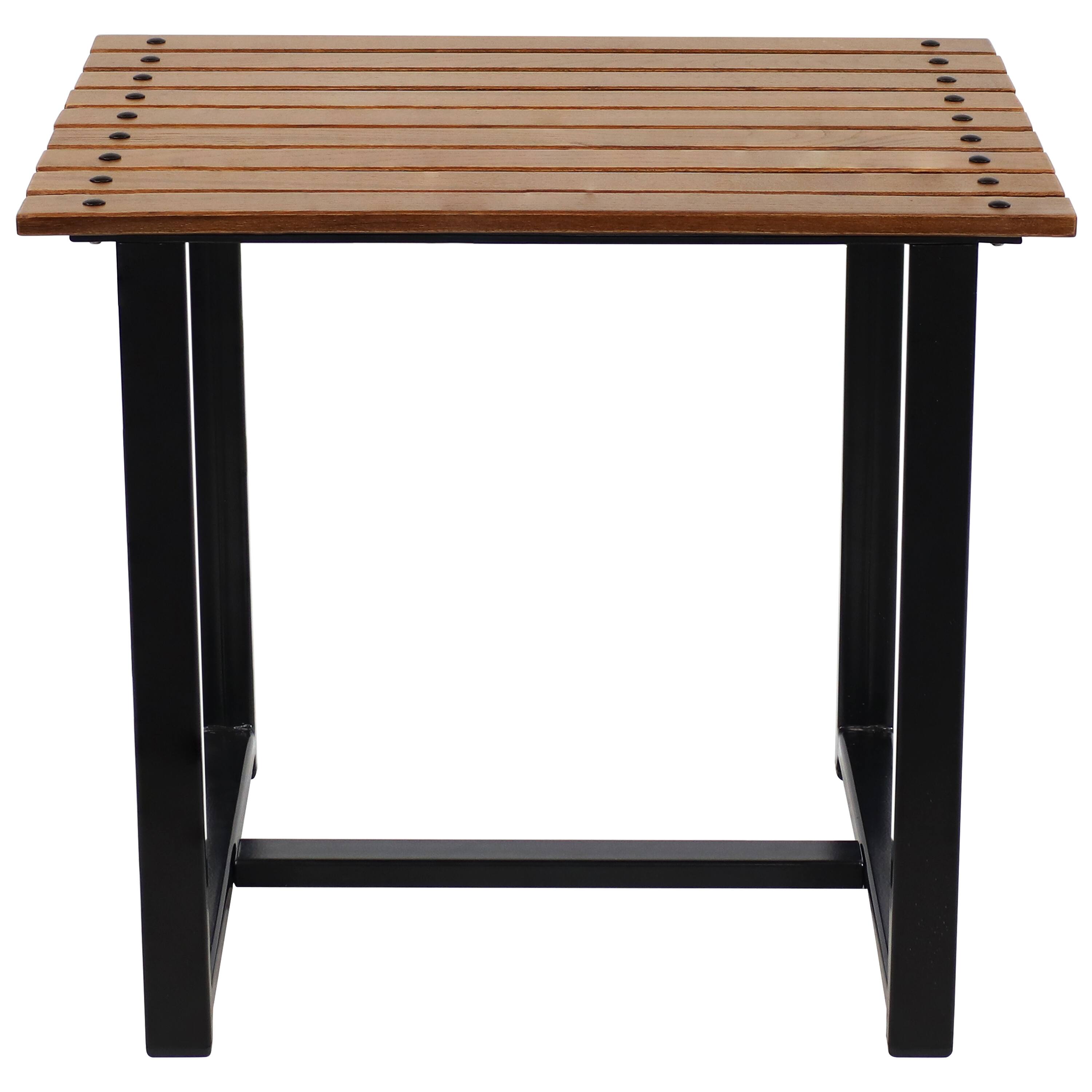 Alt View 7. Sunnydaze - 23.75 in European Chestnut Rectangular Patio Side Table - Brown.
