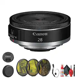 Canon - RF 28mm f/2.8 STM Lens (Canon RF), Wide-Angle, Bundle (International Version)