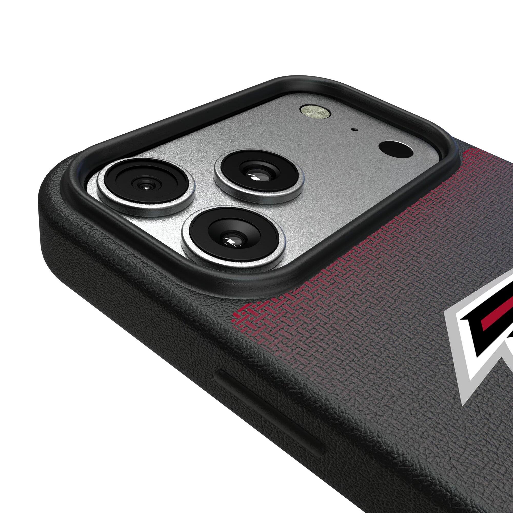 Alt View 2. Keyscaper - Atlanta Falcons Linen Logo iPhone Magnetic Bump Case - 17 Pro - Black.