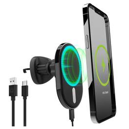 Kitcheniva - MagVent 15W Wireless Charging Mount for Smartphones Magnetic Vent Holder - Black