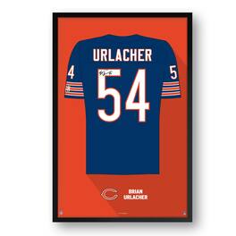 Sporticulture - Brian Urlacher Chicago Bears Framed 14" x 20" Retired Jersey Art Print - Multicolor