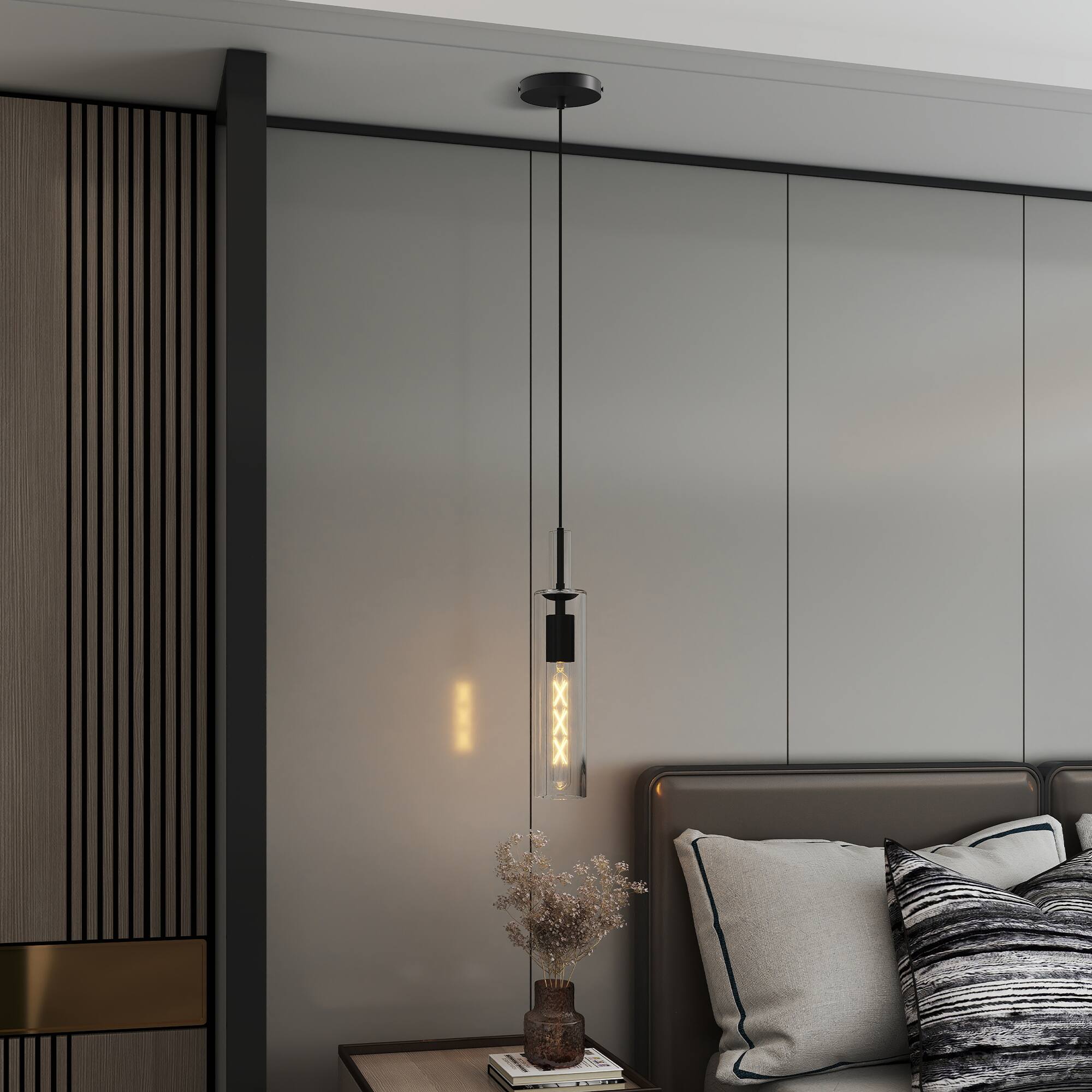 Angle. APRILSOUL - 3 Pack Black Pendant Lights No Bulbs Adjustable Modern Glass Pendant Light Over Island Industrial Pendant Light Fixtures.