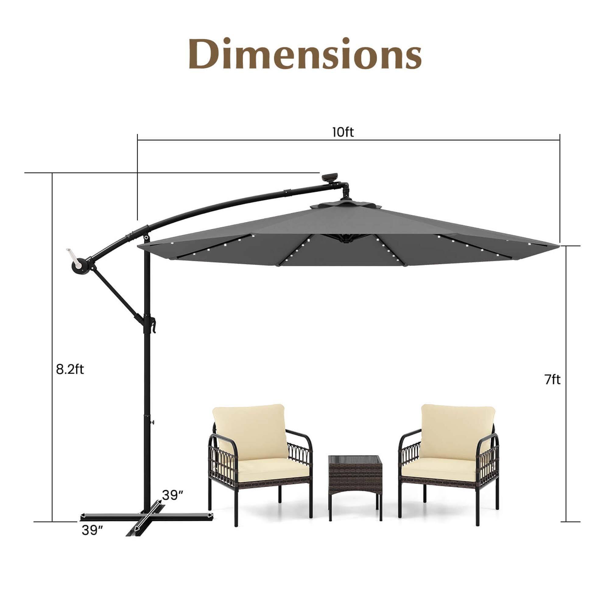 Dimensions: 10 ft 8.2 ft 7 ft 39" 39".