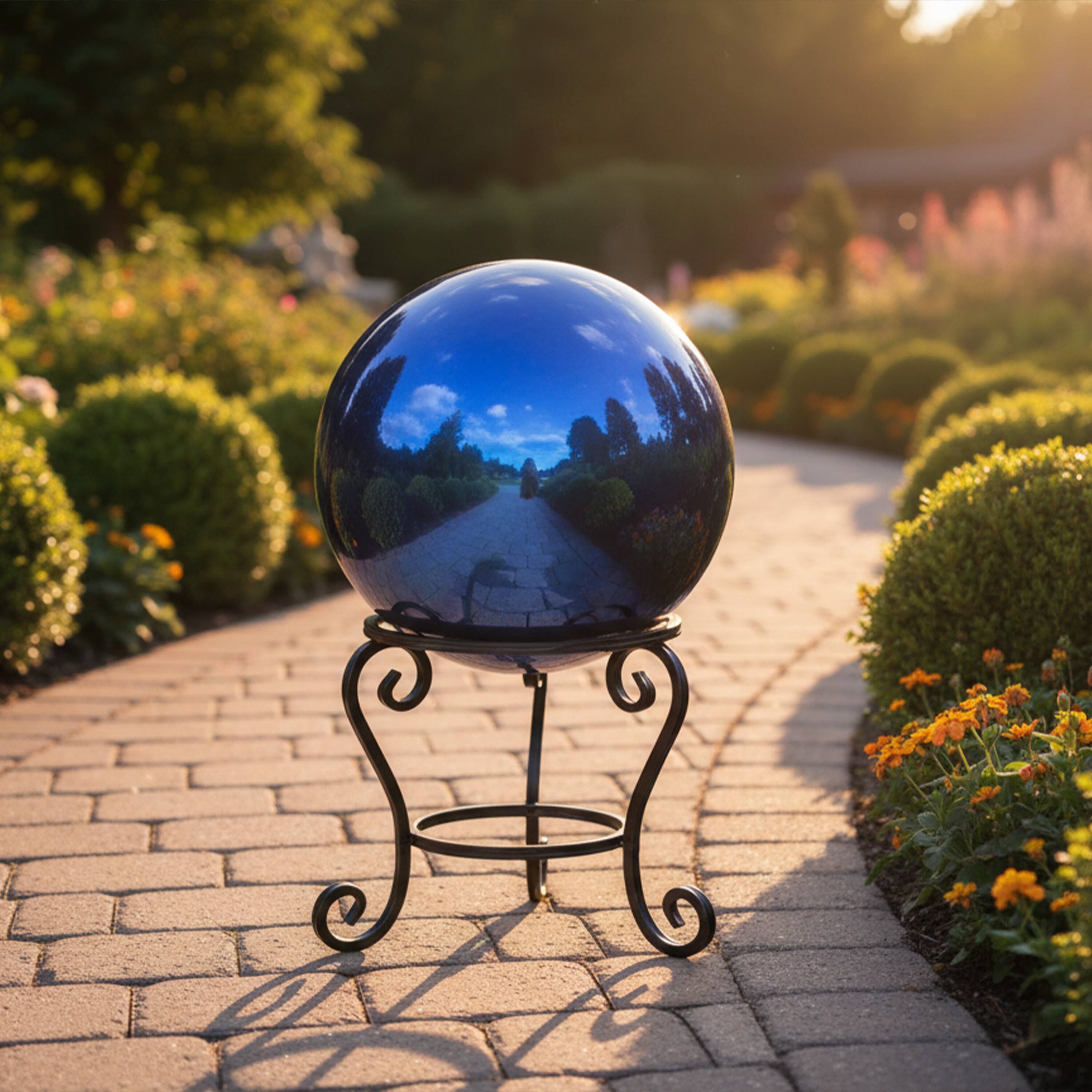Alt View 7. Sunnydaze - Mirrored Surface Gazing Globe - 10 in - Blue.
