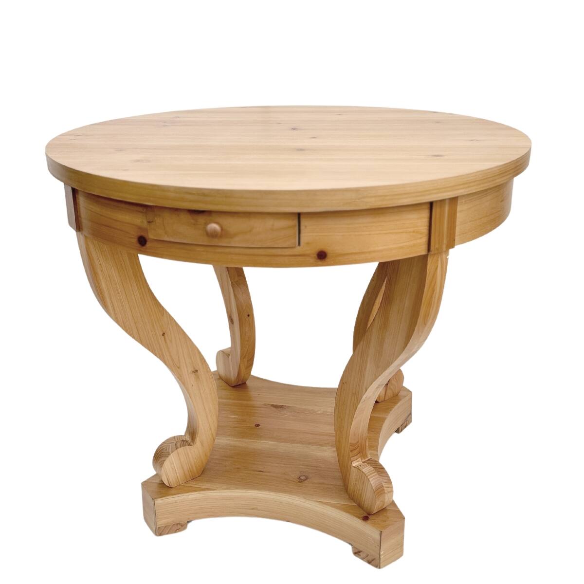 Loheer Farmhouse Round Dining Table, Small Table for Two Natural Wood ...