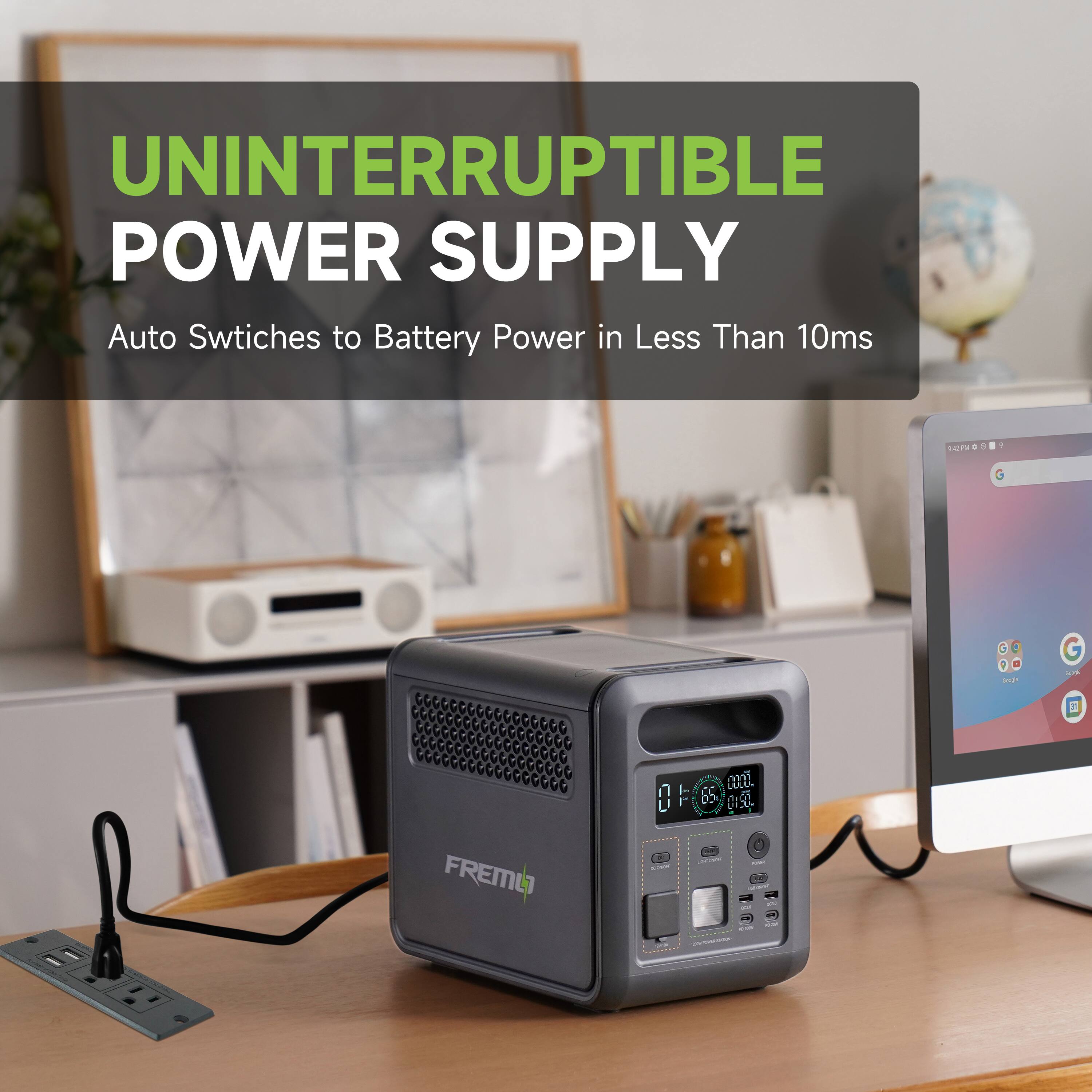 UNINTERRUPTIBLE POWER SUPPLY  
Auto Switches to Battery Power in Less Than 10ms  
CAT d  
a 1 - 1 s - D 7 U I  
u 65 0Se  
FREM