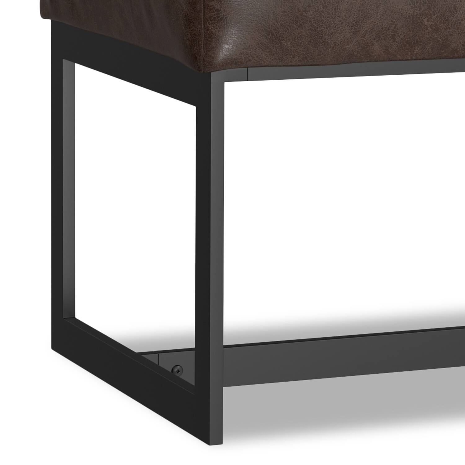 Alt View 7. Simpli Home - Penelope Leather Ottoman Bench in Brown Genuine Leather - Brown.