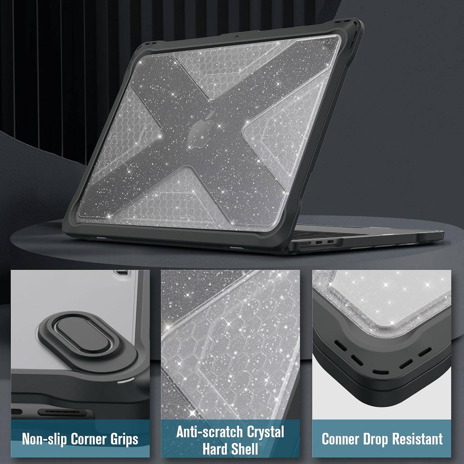 Non-slip Corner Grips  
Anti-scratch Crystal Hard Shell  
Corner Drop Resistant