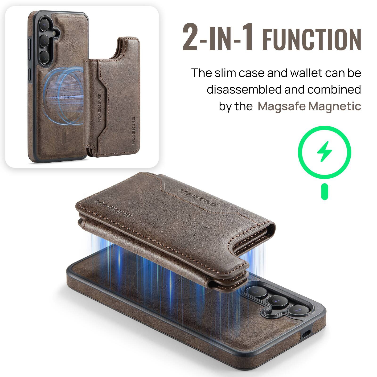 MARKING MAGKING 2-IN-1 FUNCTION  
The slim case and wallet can be disassembled and combined by the Magsafe Magnetic