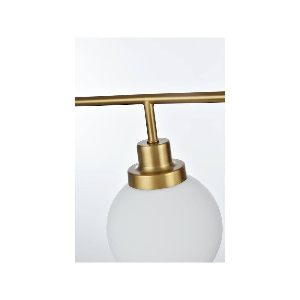 Alt View 2. Living District - Hanson 37 inch Wall Sconce in Satin Gold - Satin Gold And Opal White.