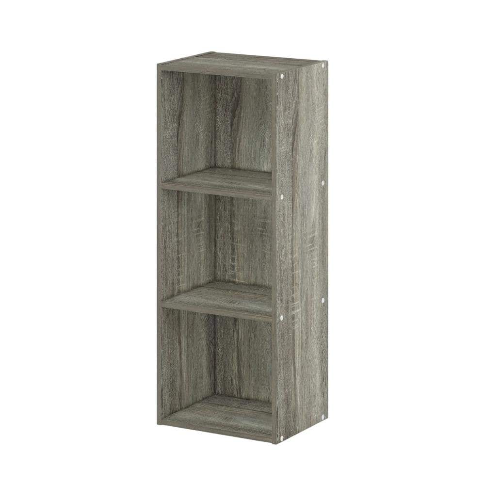 FurniFact - 3-Tier Open Shelf Bookcase with No Tool Assembly - French Oak