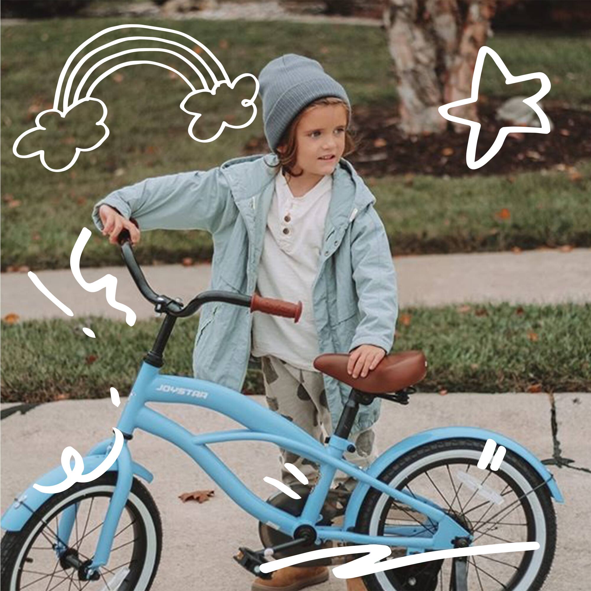 Angle. JOYSTAR - JOYSTAR Cruise 16" Kids Bike for Ages 4-7 Years Old Girls Boys, Child Bicycles with Training Wheels Coaster Brake, Blue - Blue.