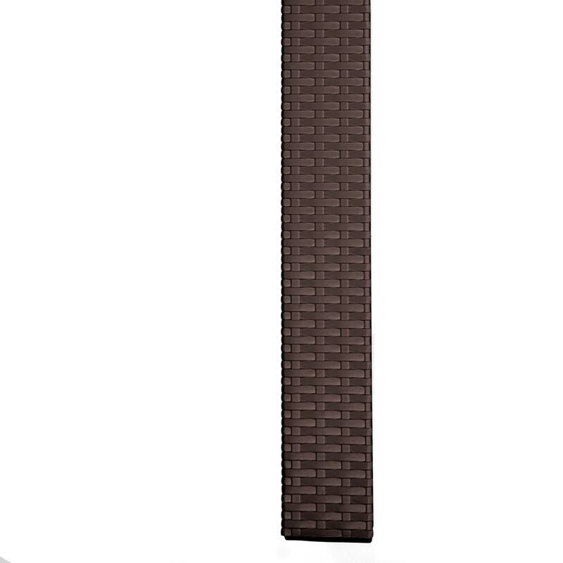 Alt View 2. LeisureMod - Mace Weave Design 31Inch Outdoor Dining Table, Weather-Resistant Patio Accent Table, Modern Backyard Furniture - Brown.