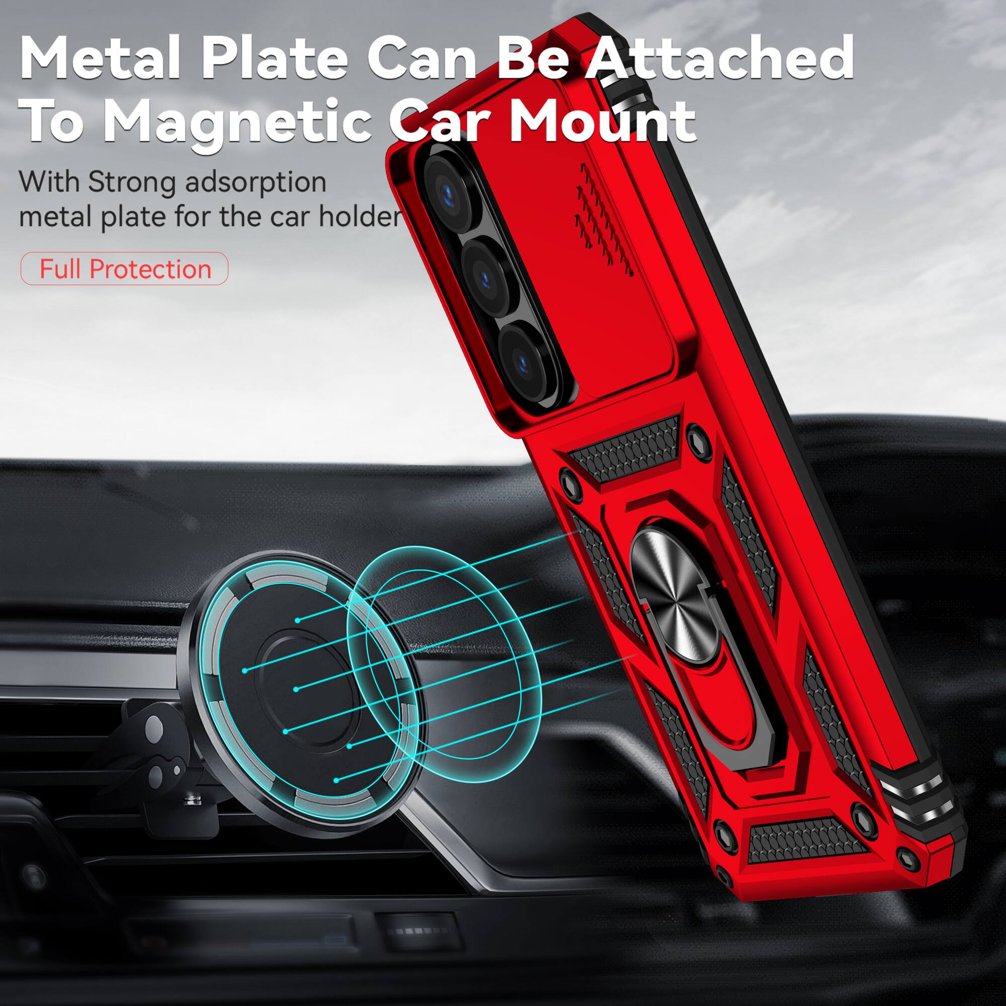 Metal Plate Can Be Attached To Magnetic Car Mount

With Strong adsorption metal plate for the car holder

Full Protection