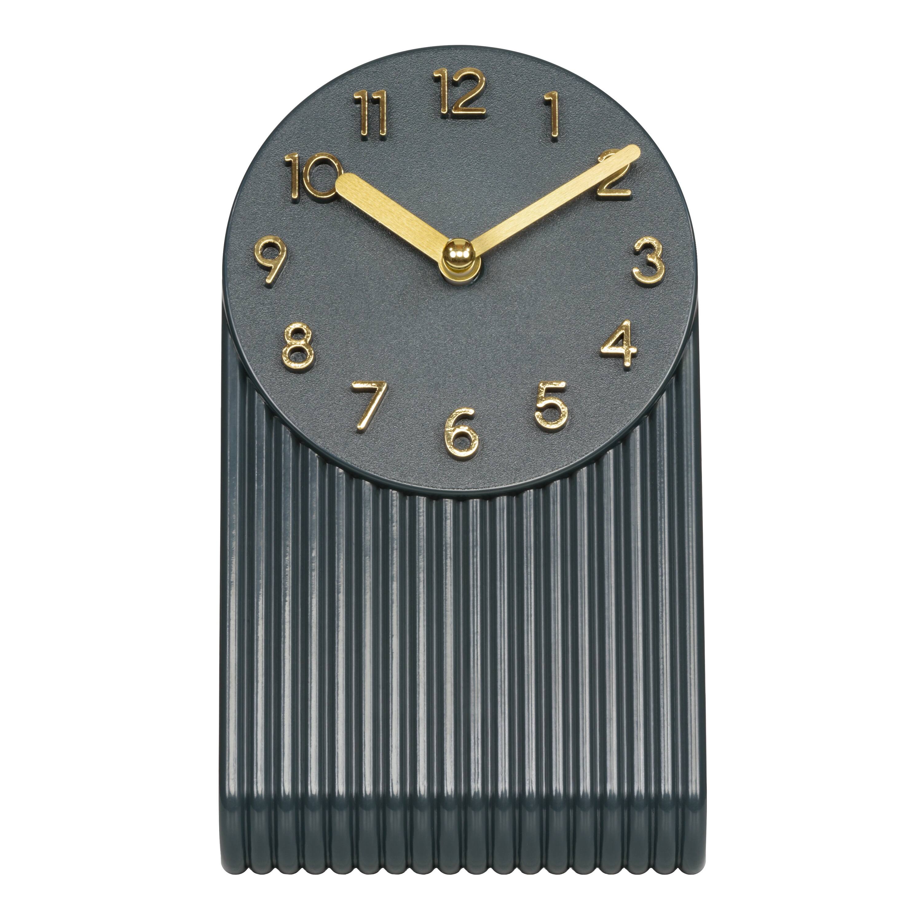 La Crosse Clock Co. - Grooves Quartz Analog Table Clock, Midnight - Gray