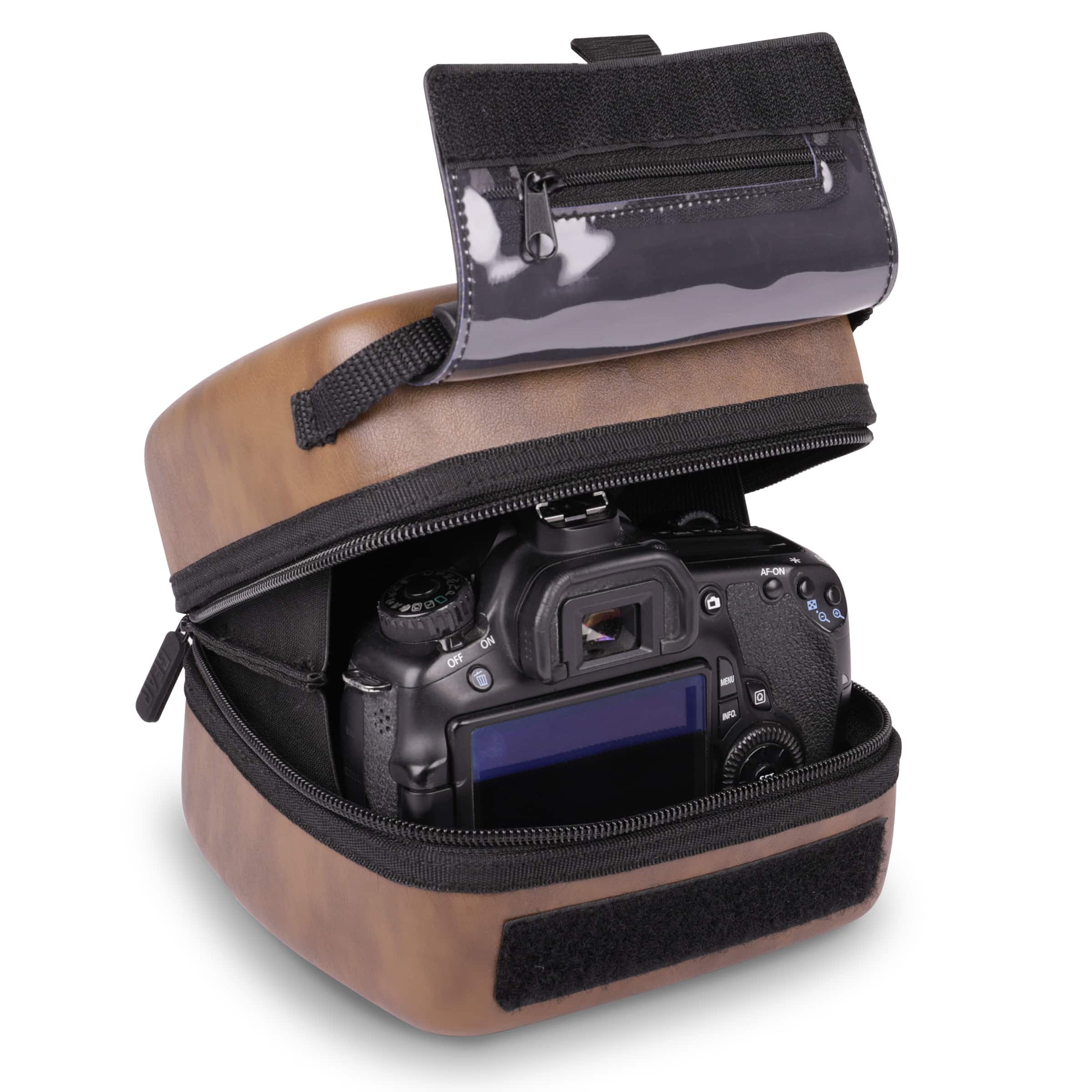 USA Gear - Quick Access DSLR Hard Shell Camera Case w/ Accessory Storage & Padded Interior