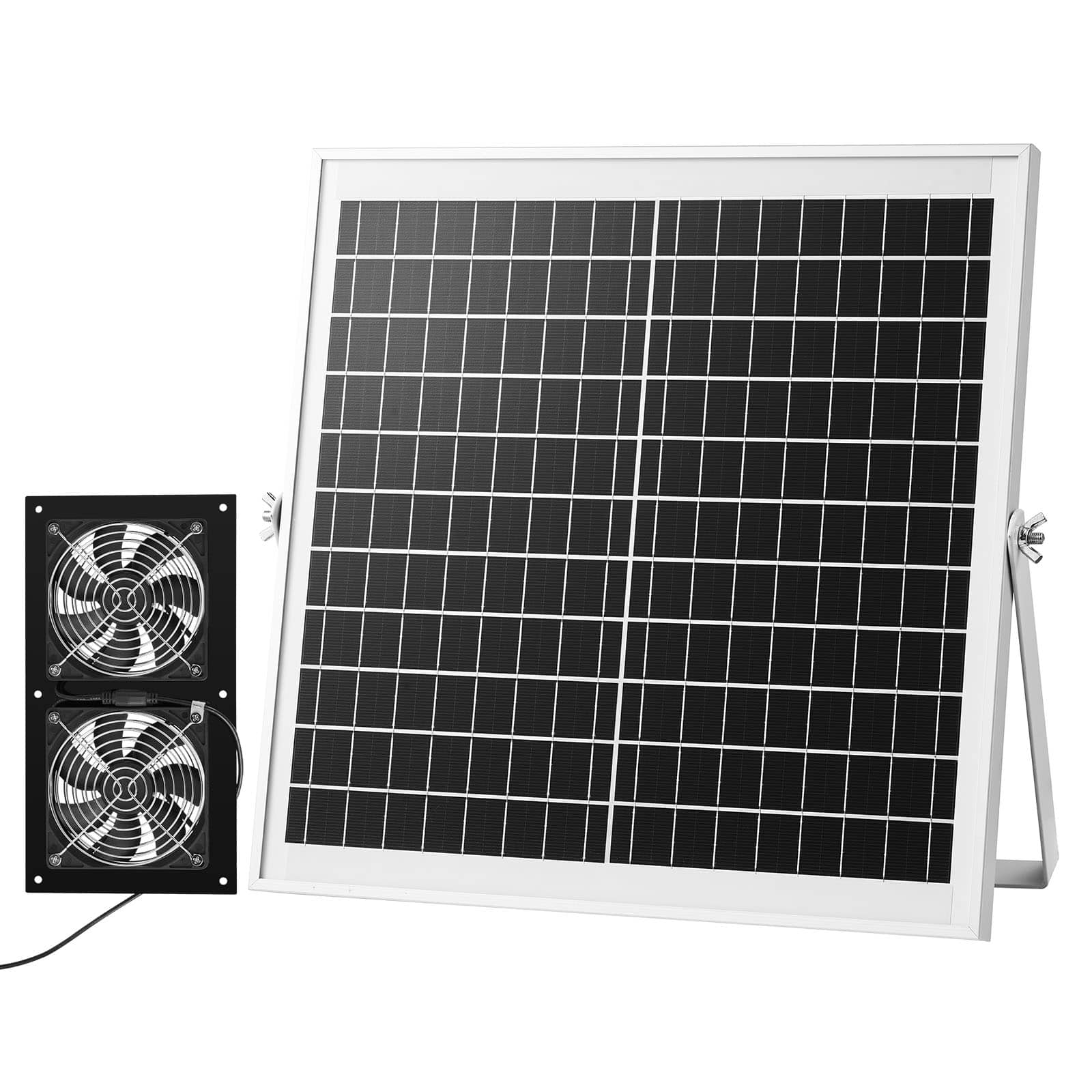 VEVOR - Solar Powered Fan, 15W Solar Panel with 2 Fans, Adjustable Solar Panel Angle, 2668 RPM High-Speed, Flexible Installation - Black price history on PriceWatchPro
