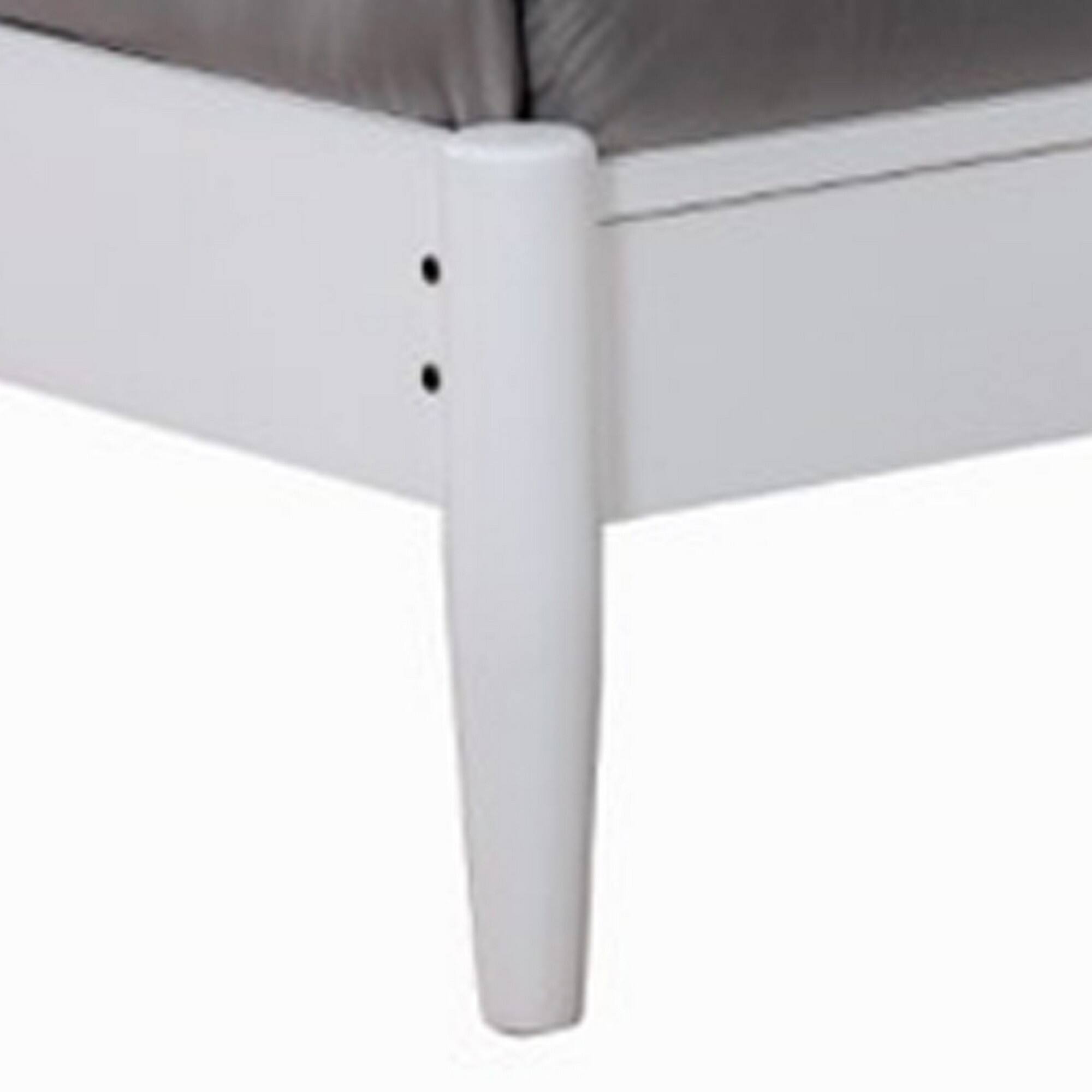 Alt View 1. Manhattan Lane - Wooden California King Size Bed with Panel Headboard, White - White.