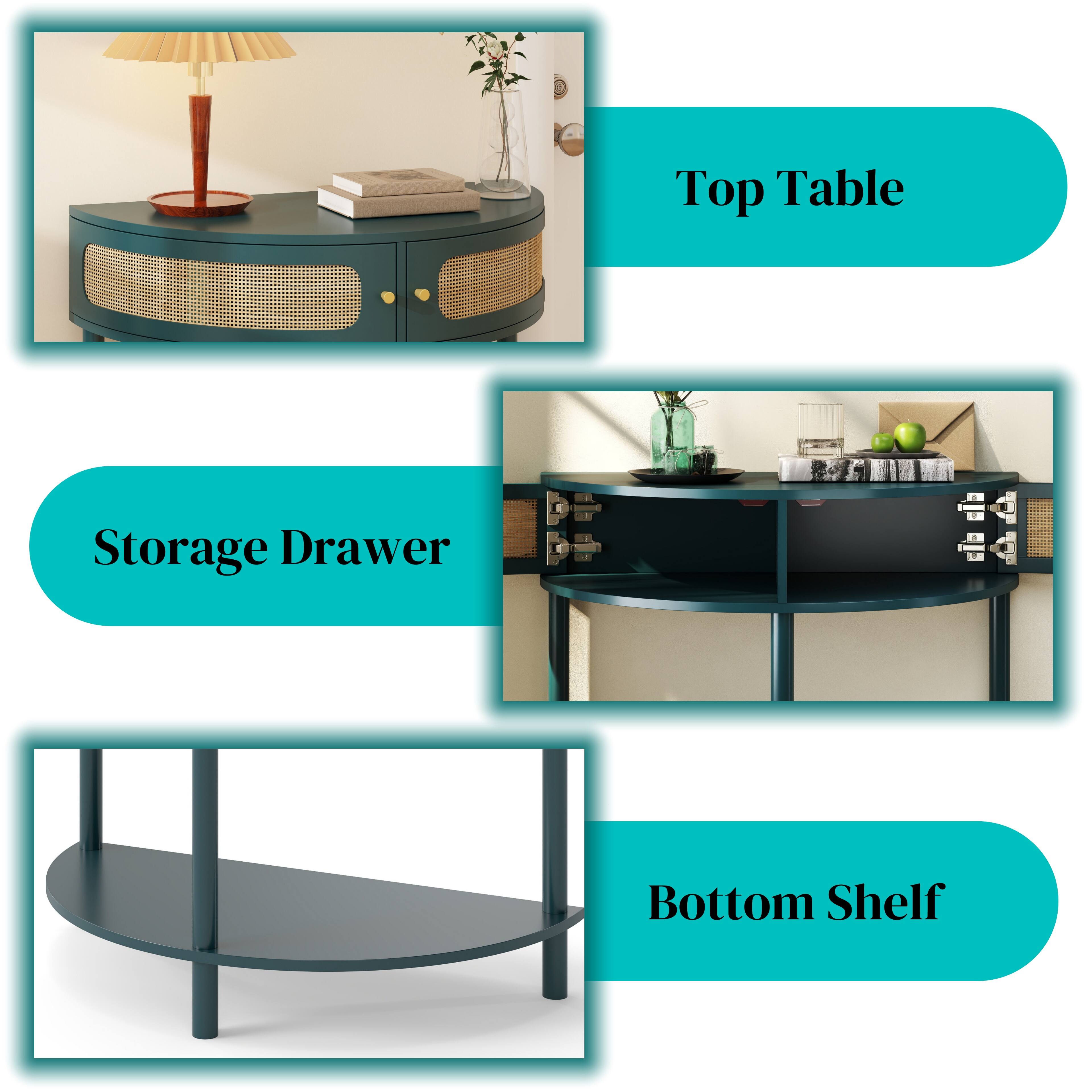 Top Table  
Storage Drawer  
Bottom Shelf