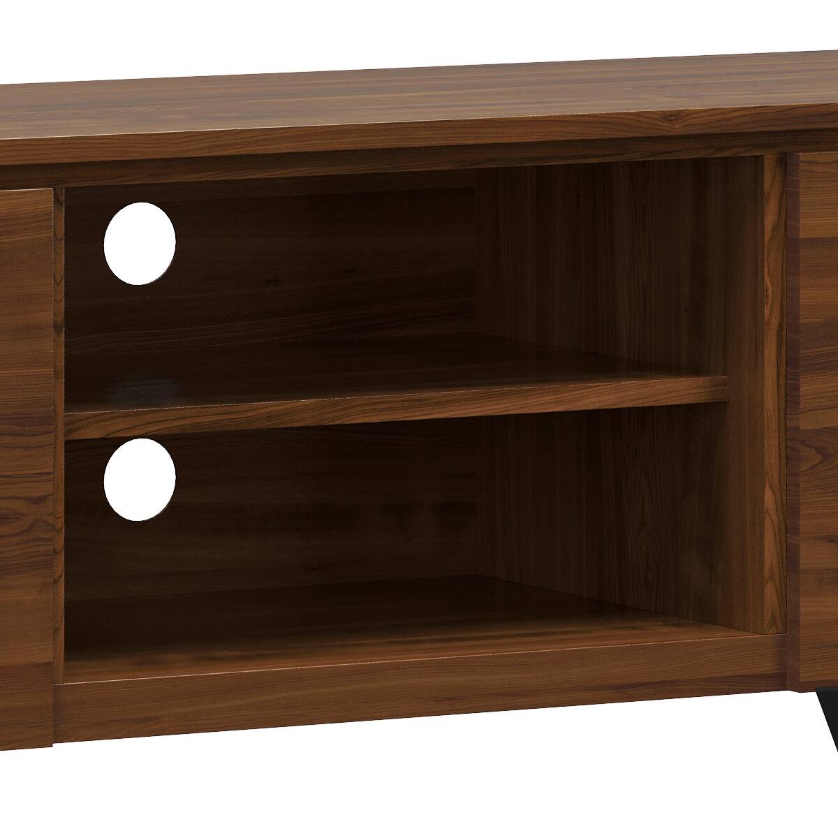 Alt View 9. Simpli Home - Lowry  63 inch Wide Modern Industrial TV Media Stand in Walnut For TVs up to 70 inches - Walnut.
