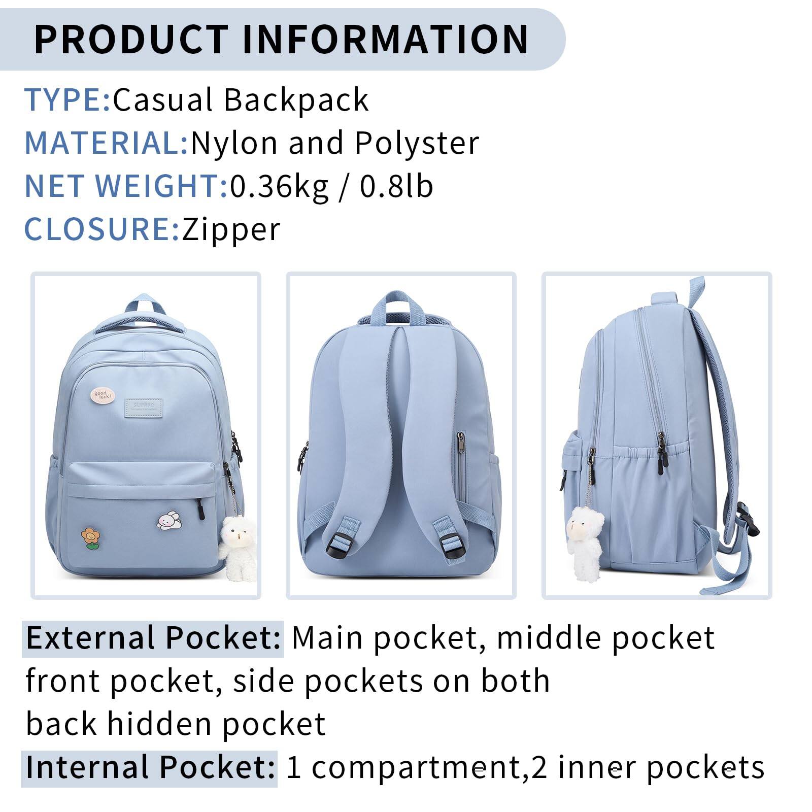 Pacoar Cade Cute Aesthetic Backpack For School College Bookbag Teens ...