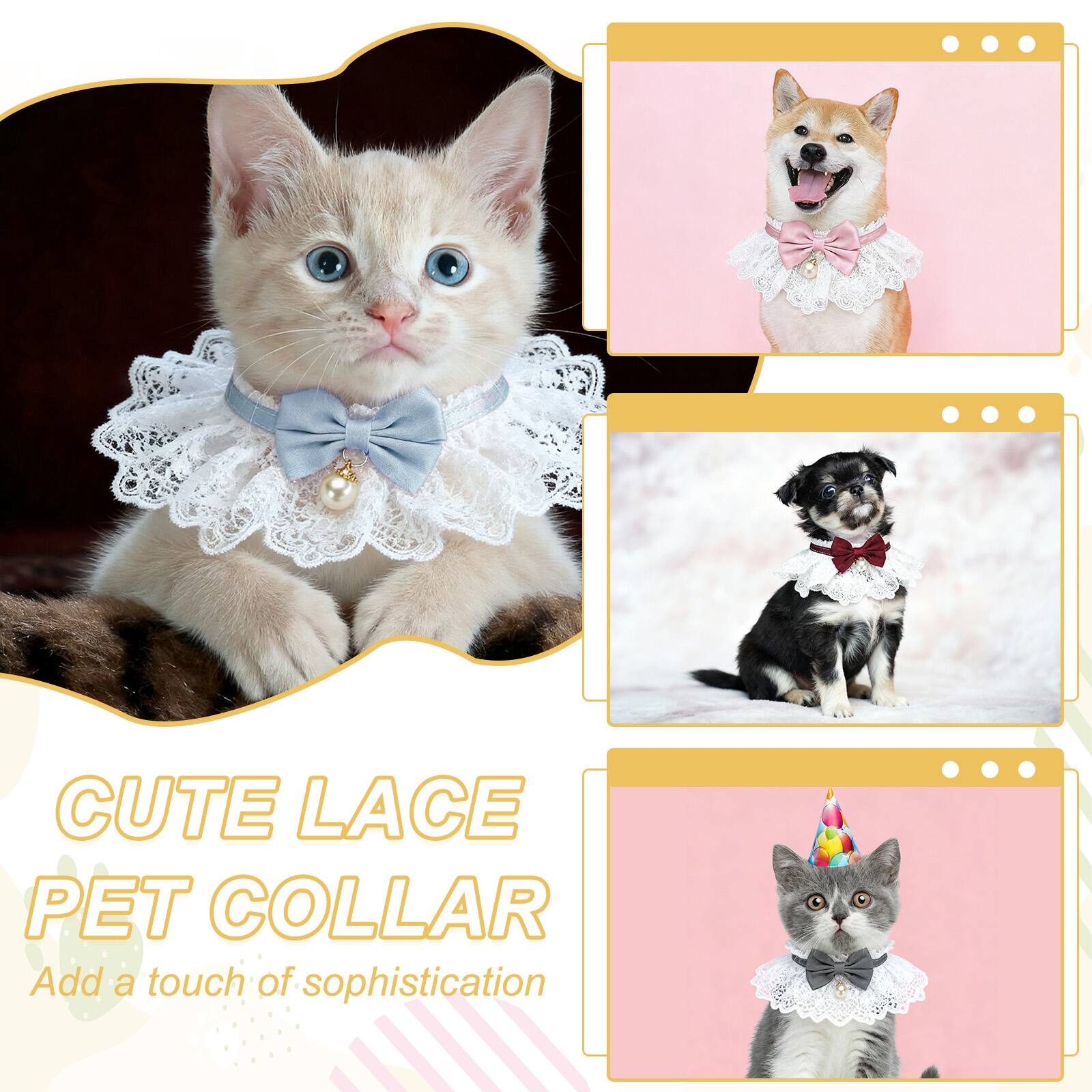 CUTE LACE PET COLLAR  
Add a touch of sophistication