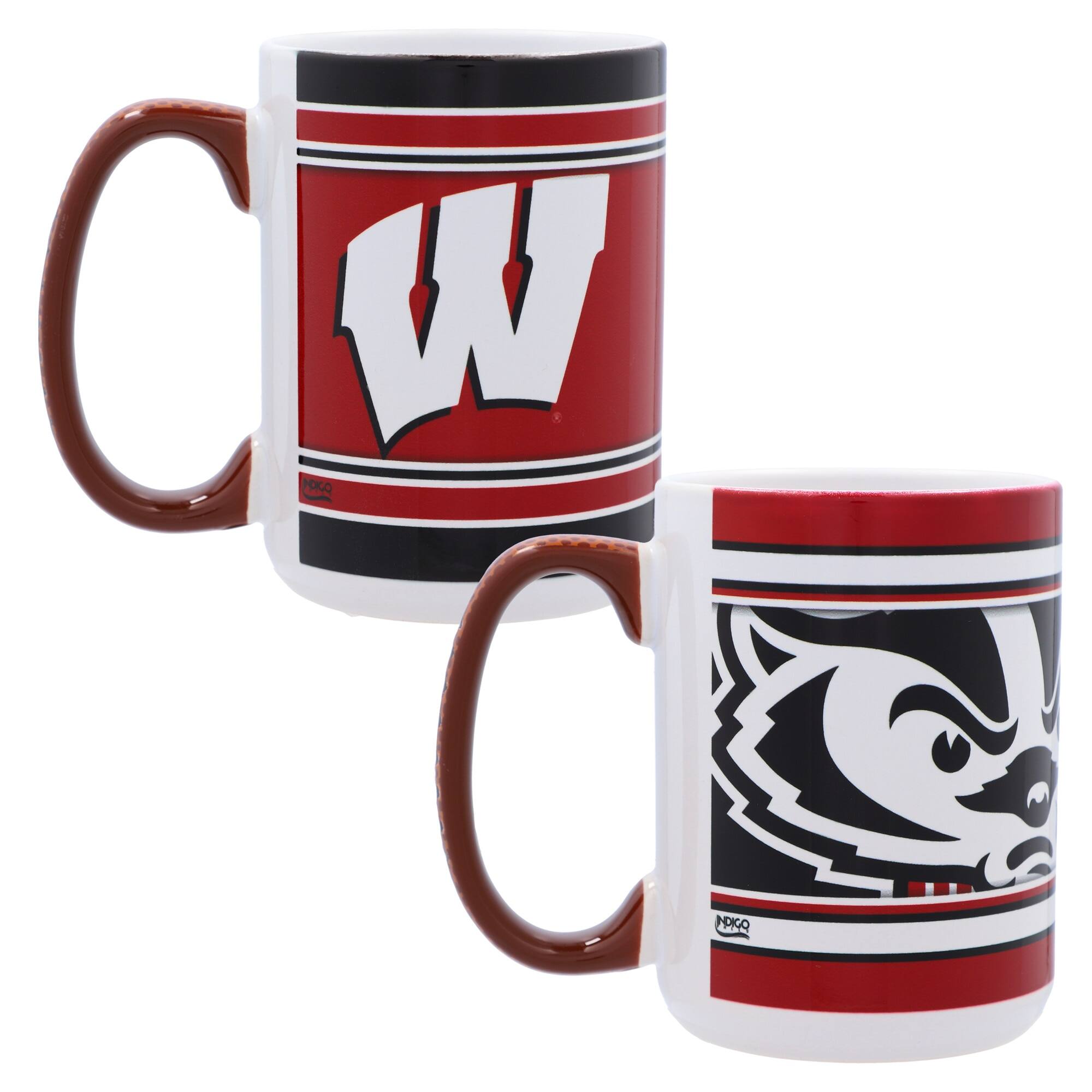 Alt View 1. Indigo Falls - Wisconsin Badgers 15oz. Home & Away 2-Pack Mug Set - Multicolor.